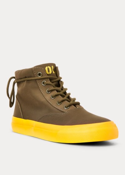 Zapatillas Polo Ralph Lauren Mujer Kaki / Amarillos - Bryn High-Top - HIMKB3451